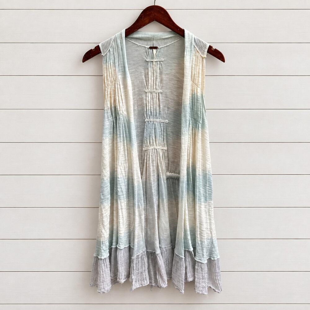 Free People Boho Fairycore Gauzy Duster Vest Tunic XS